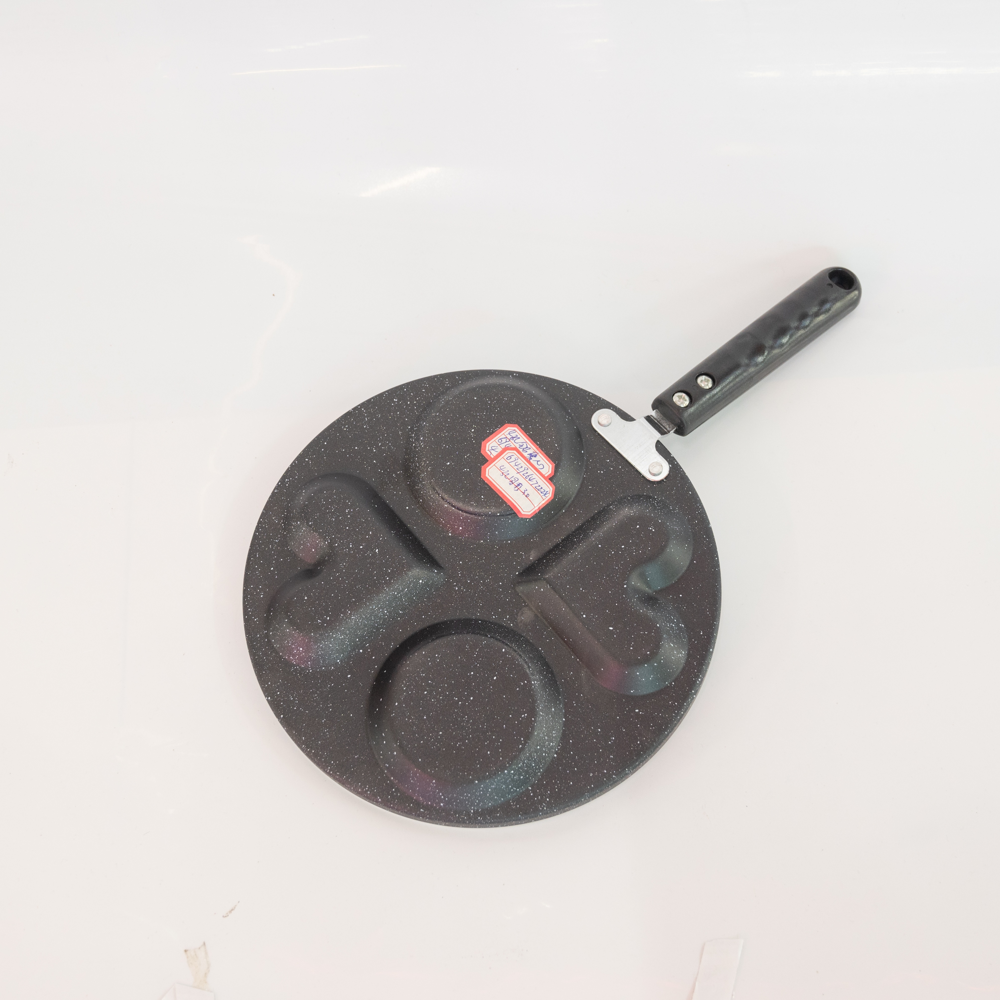 Non-stick small flat-bottomed household frying pan, breakfast egg burger, pancake pan mold, four-hole egg frying wonder Specification image