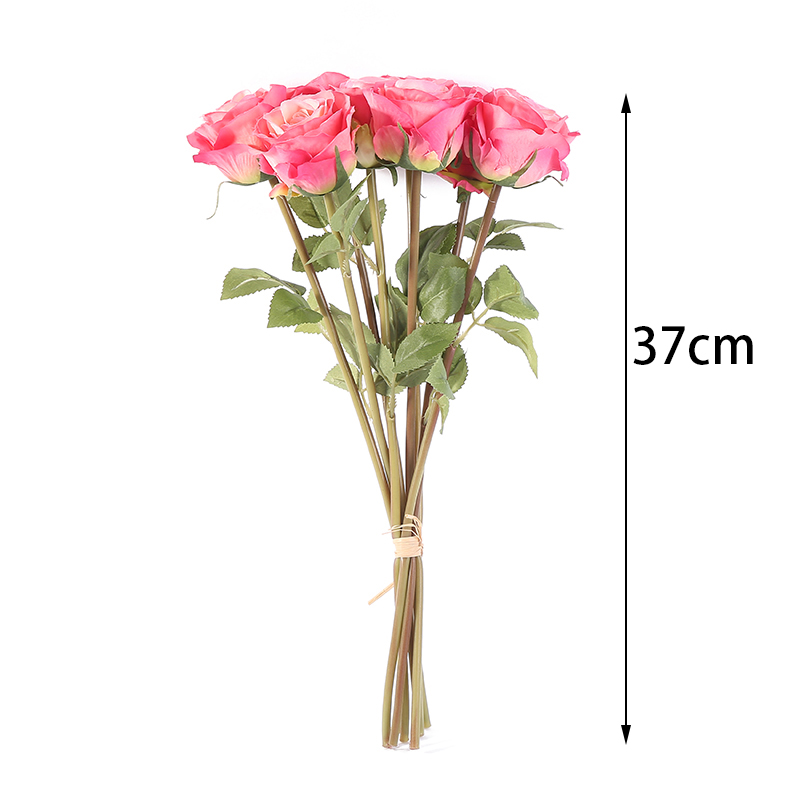 Yiwu Quality 8 handnotes, Snow Mountain rose, high-end artificial rose, artificial flower handle, bouquet, artificial rose, artificial flower, silk flower Item Picture