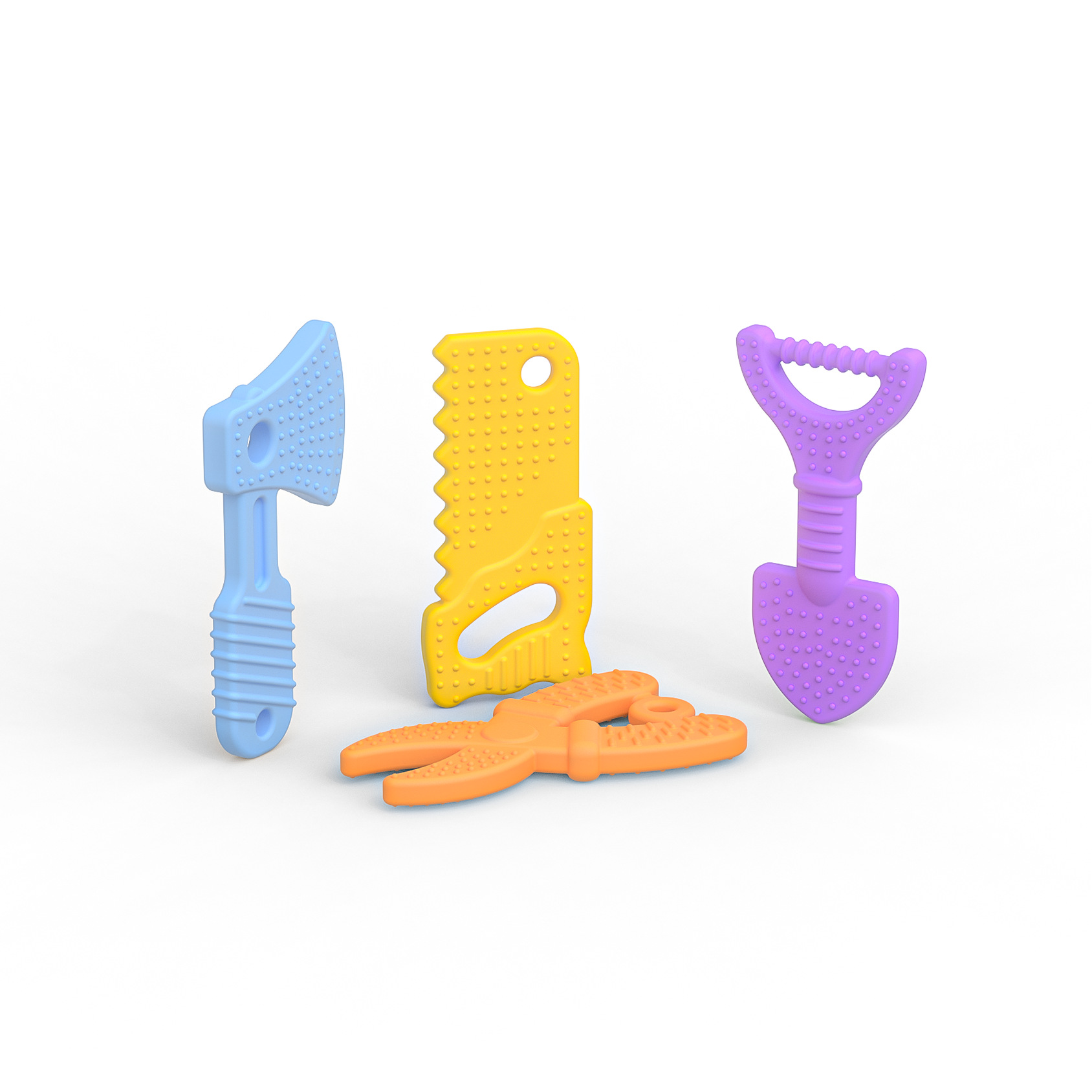 新款锤子工具婴儿安抚咬胶牙刷玩具 babycare磨牙棒胶宝宝牙胶详情图5
