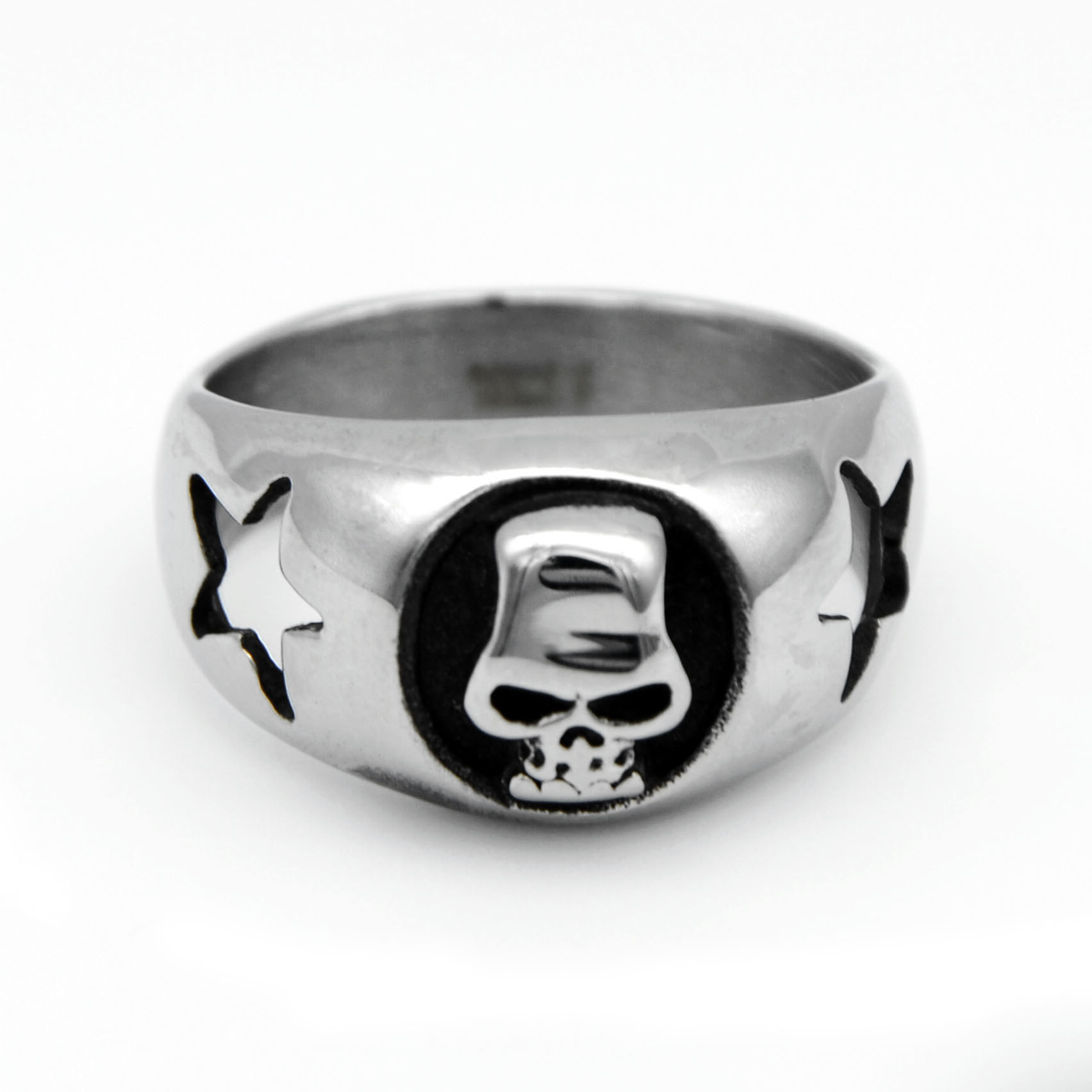 新款时尚男士钛钢不修钢朋克风戒指鬼头机械齿轮风格详情1