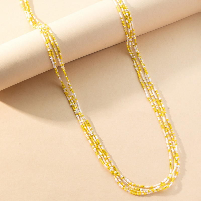 手工串珠饰品波西米亚风项饰玻璃米珠长链子项链装饰饰品图