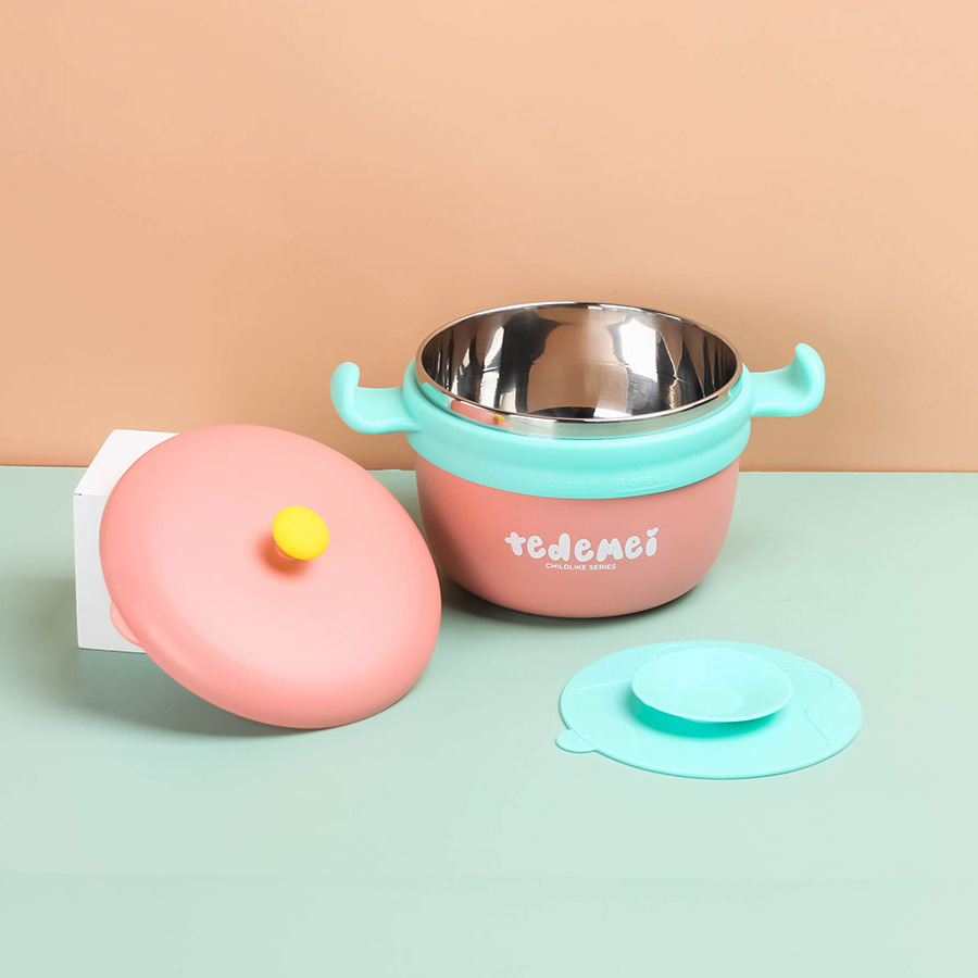 Children's 304 stainless steel water-filled insulated dinner bowl