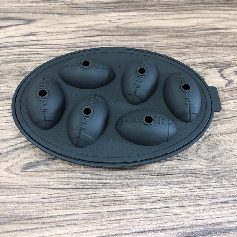 厂家直供硅胶冰格6连橄榄球冰格6孔硅胶冰球冰块模具创意带盖冰格详情图4