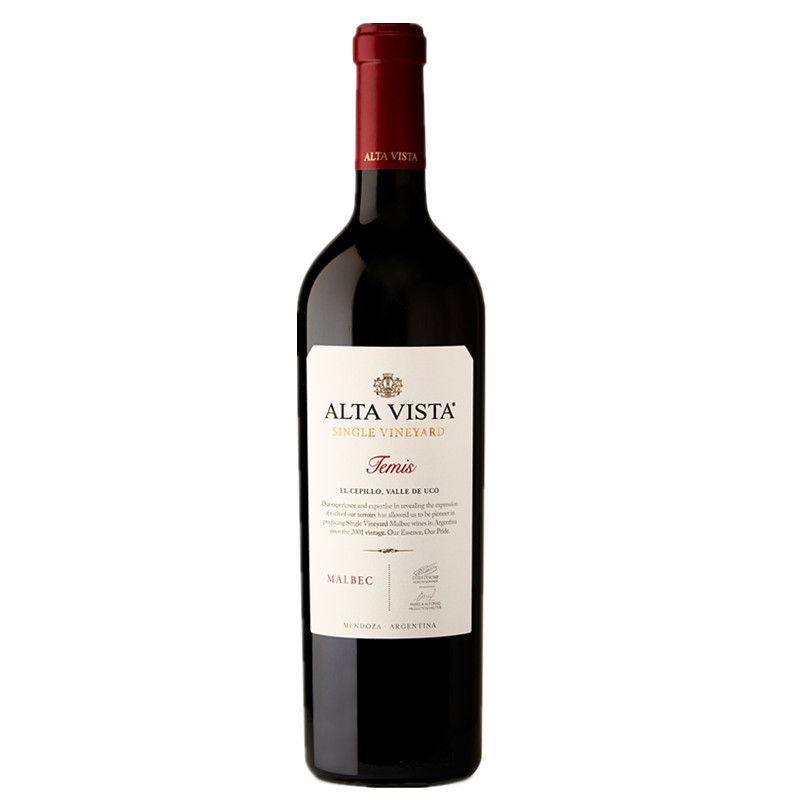 阿尔塔维斯塔单一园泰美斯干红葡萄酒阿根廷原瓶进口红酒图
