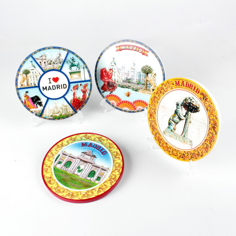 Venta directa de fábrica impresión de máquinas madrid españa resina placa decorativa mesa de asiento colgante piezas artesanales souvenirs turísticos personalizados Specification image