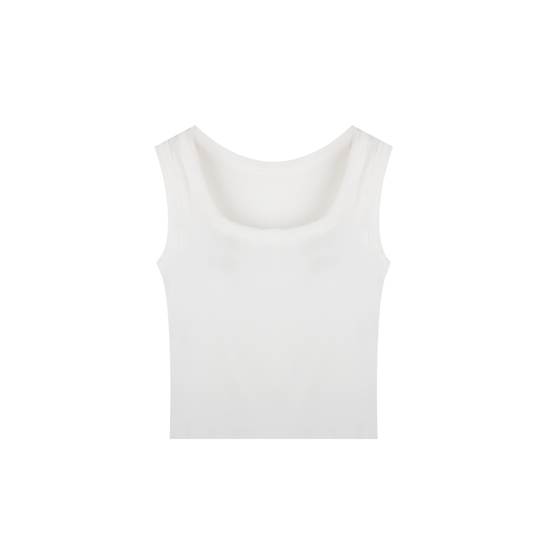Solid-color sleeveless vest for women, thickened with brushed fur for warmth, paired with a slimming base layer with a chest pad in autumn Item Picture