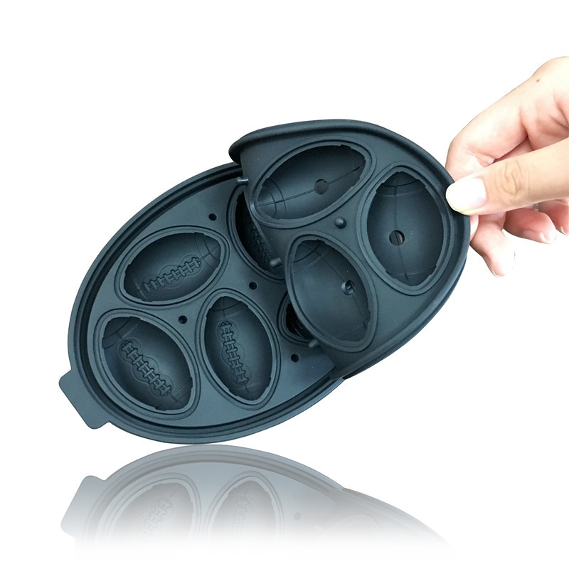 厂家直供硅胶冰格6连橄榄球冰格6孔硅胶冰球冰块模具创意带盖冰格详情图5