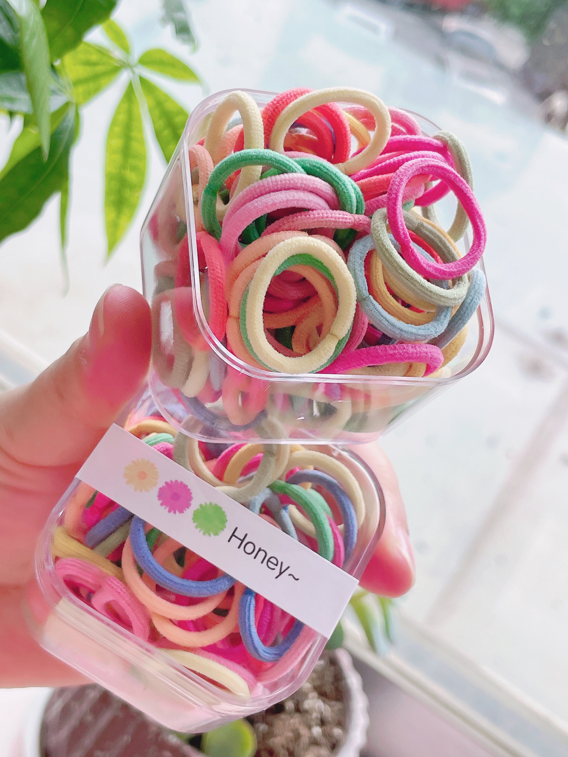 069 square box hair band Thumb fleece Small loop style, rich in color, classic and durable, 100 seamless leather bands