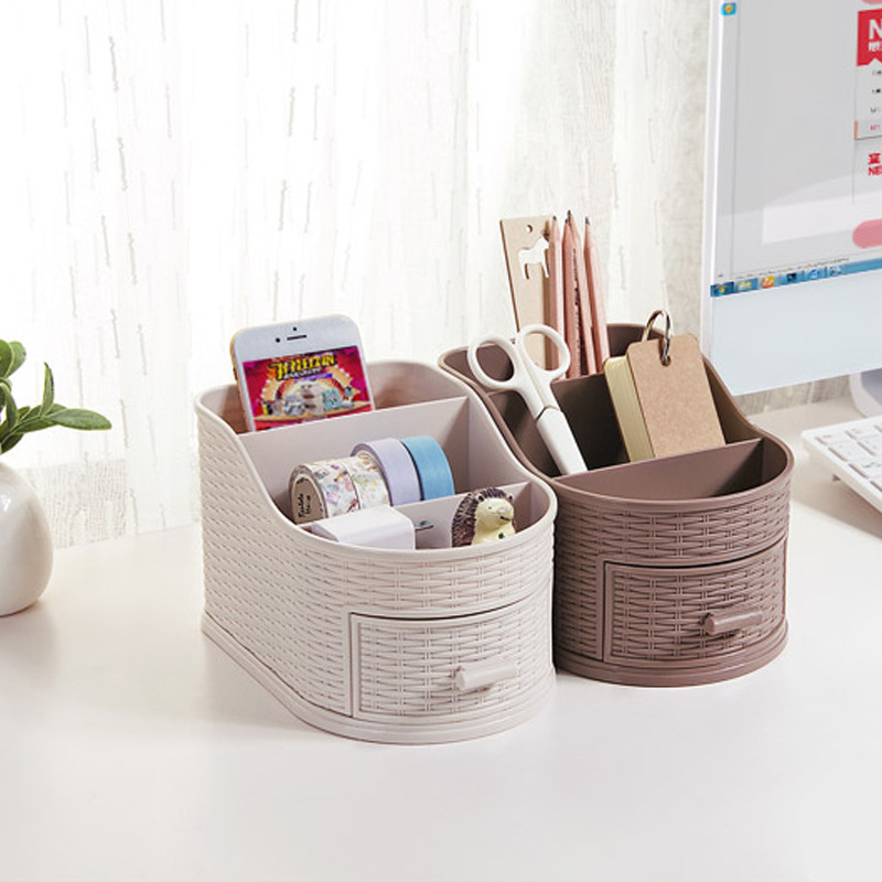 Desktop plastic organizing and storage box Specification image