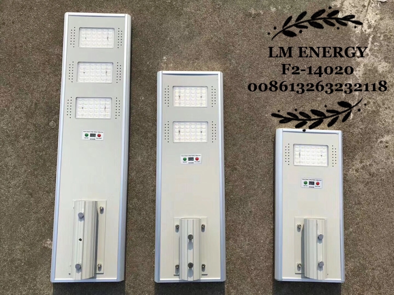 Solar integrated street lamp in silver series details Picture