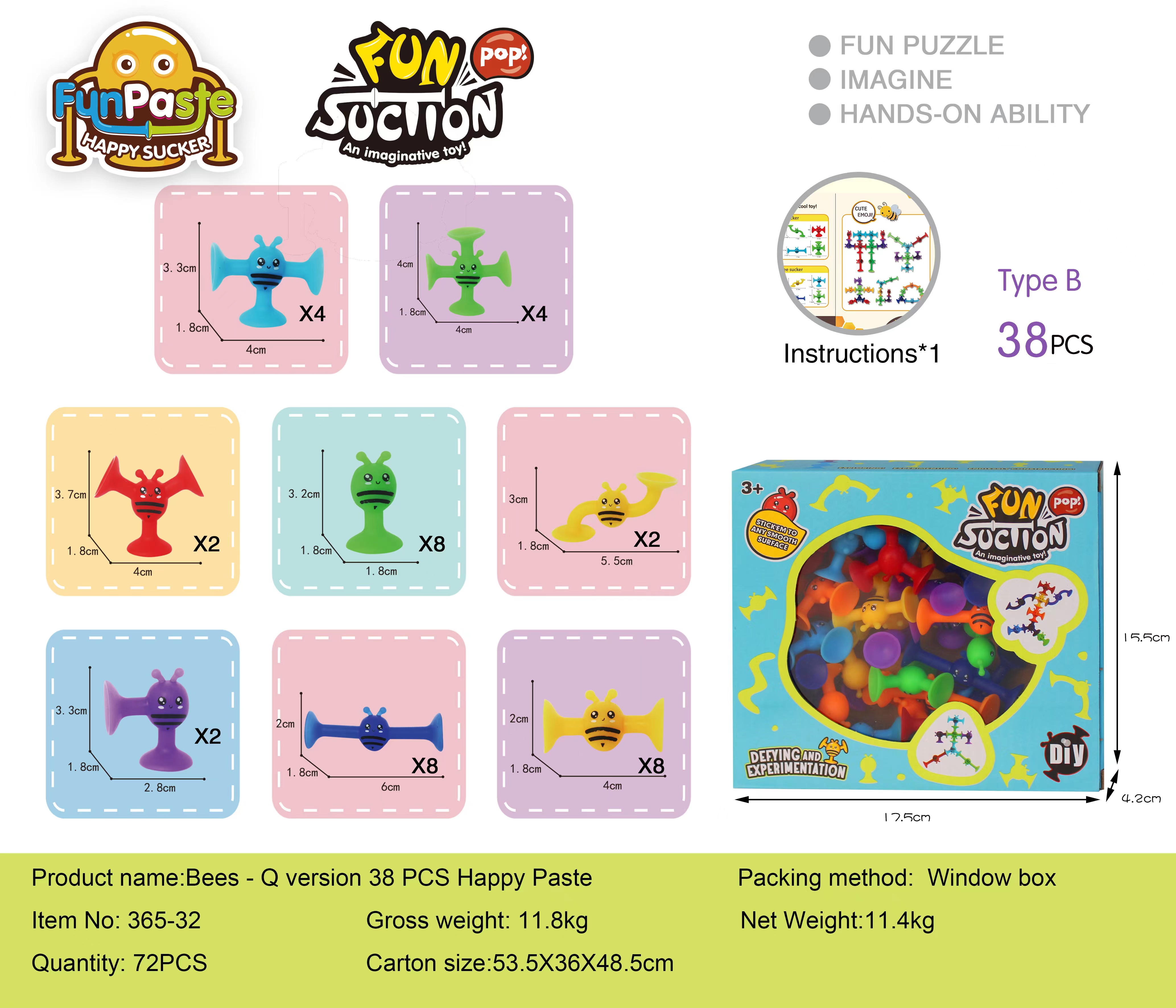 The new "Sucking Bee" toy box from Guo 'an Toys comes in 19 pieces. Children won't want to put it down. There are many styles and they will be dispatched randomly Application Scenario