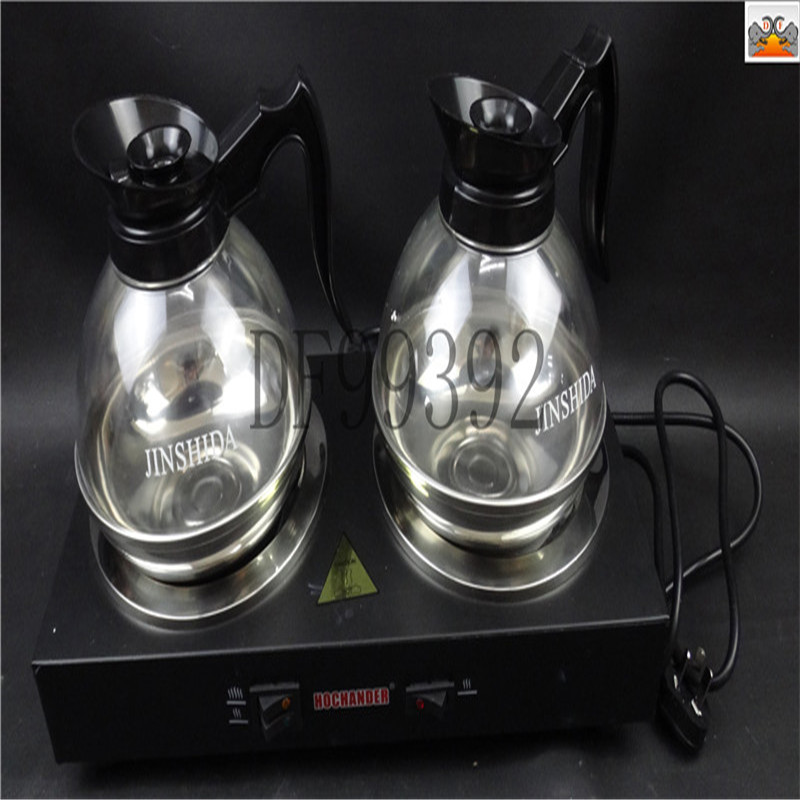 DF99392 stainless steel Double Warm Coffee stove, Electric heating and heat preservation stove, Double head heat preservation coffee pot, steel bottom American-style plate, DF Trading House Specification image