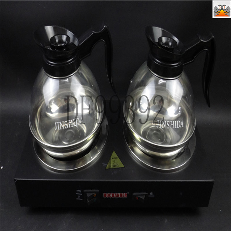 DF99392 stainless steel Double Warm Coffee stove, Electric heating and heat preservation stove, Double head heat preservation coffee pot, steel bottom American-style plate, DF Trading House details Picture