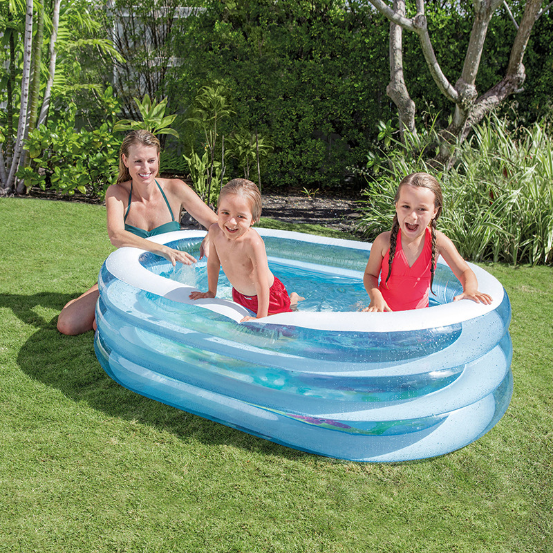 INTEX57482家居充气游泳池海洋球池椭圆充气戏水池儿童浴盆玩沙池图