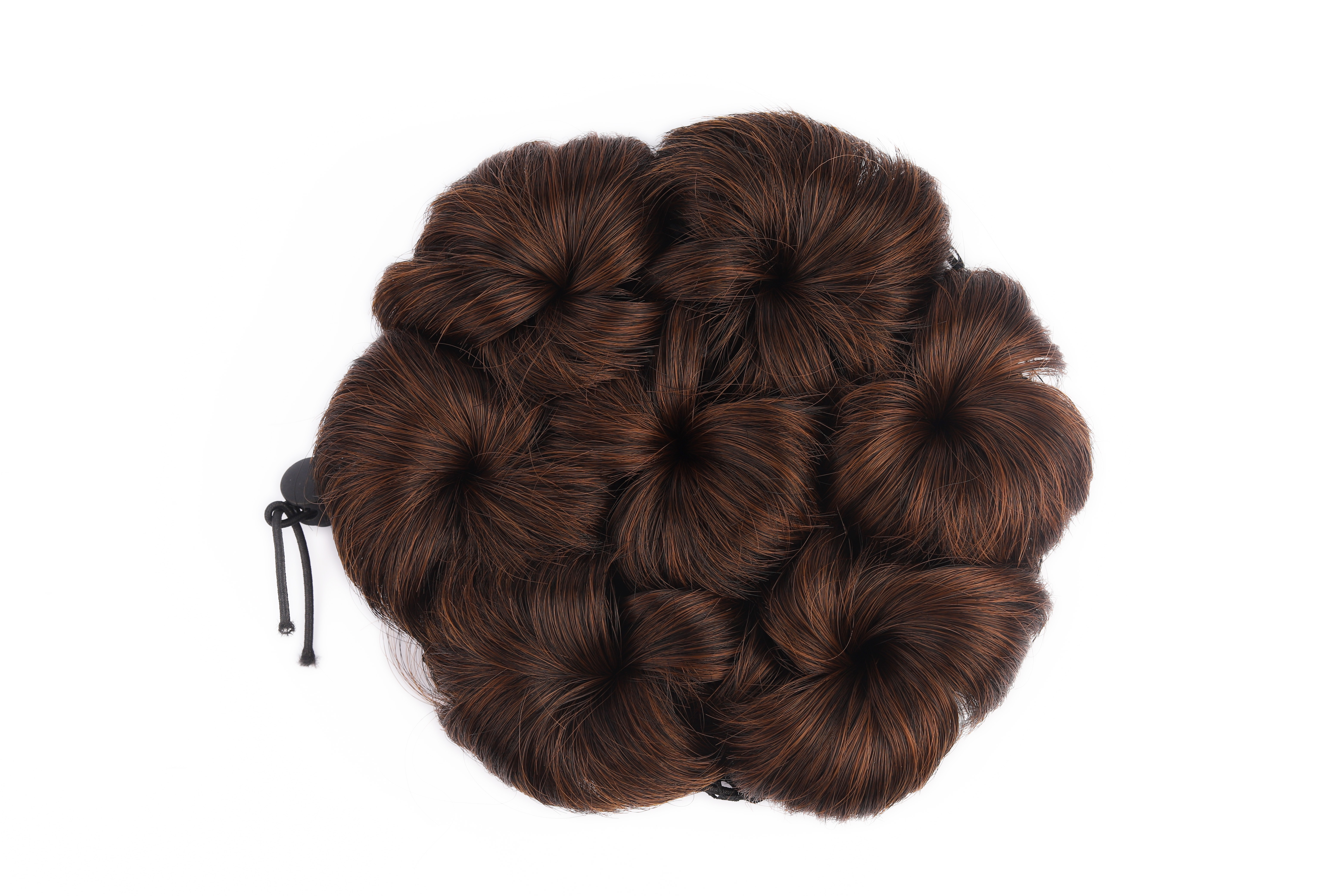 Elastic tie curly hair bun, high-temperature silk wig, hair bun, flower bud, bun, hair accessory, hair band, accessories in stock, 002 Double beauty wig Application Scenario