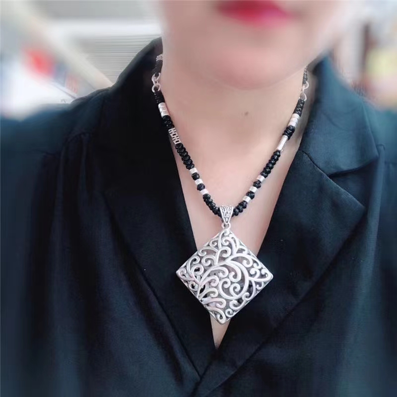 Jingpoli Accessories KL40 Korean wax thread pure hand-woven Phoenix Flying pull-out sweater chain Item Picture
