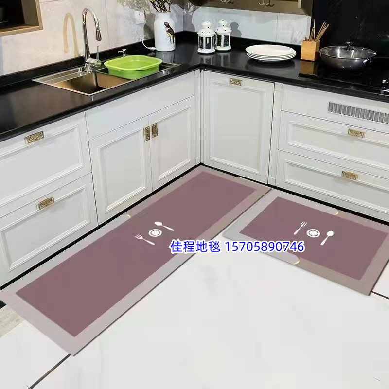 2.5mm thick soft diatom mud printed floor MATS, carpets, kitchen MATS, quick-drying floor MATS, bathroom floor MATS, kitchen anti-slip floor MATS, floor MATS, door MATS, multiple patterns, good product quality, 38*58+38*118 Application Scenario