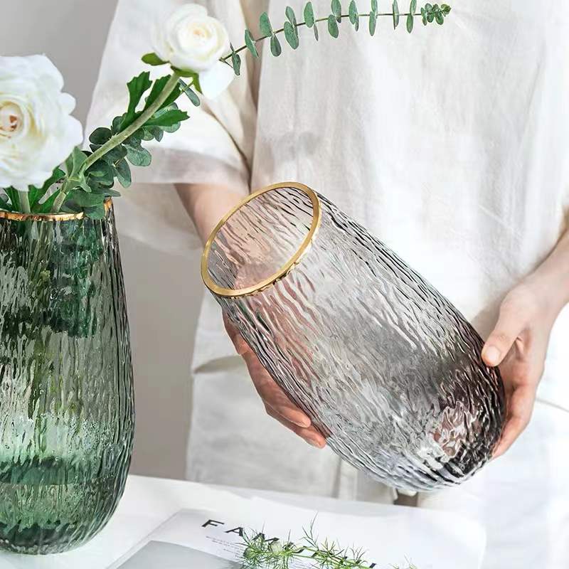 玻璃花瓶/彩色玻璃花瓶/简约轻奢花瓶细节图