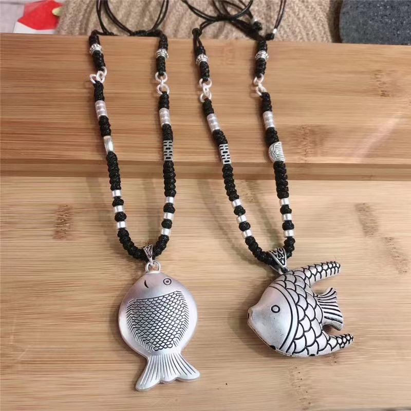 Jingpoli Accessories KL40 Korean wax thread pure hand-woven Phoenix Flying pull-out sweater chain details Picture