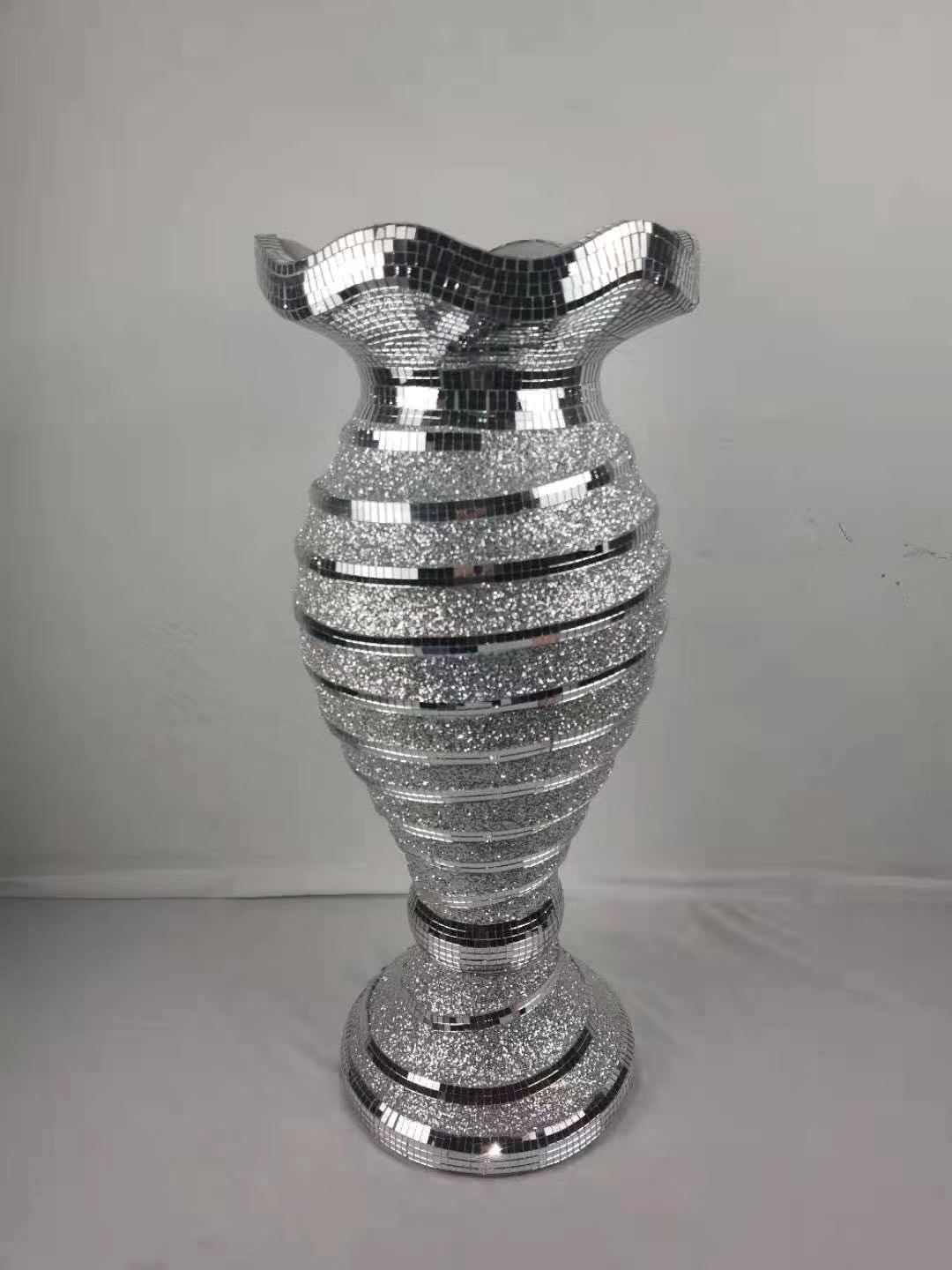 Silver sand platform glass tile vase Specification image