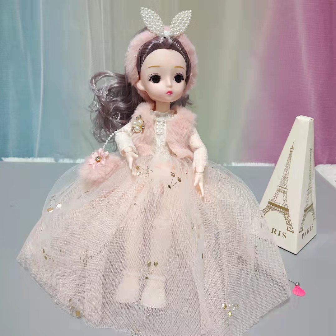 Factory direct sales of 30 cm wedding dress styles, fur, music, Barbie dolls, girl toys, princess dolls, exquisite gifts, birthday presents, wholesale, training institutions, points redemption Specification image