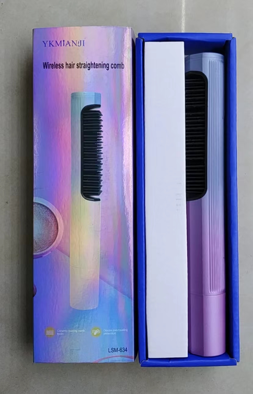 USB charging hair straightening comb, small hair straightening comb, home hair straightening comb