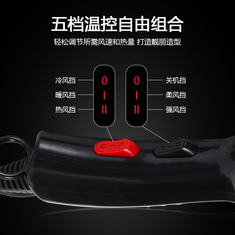 Popular household appliances in foreign trade: high-power and low-power options available. European standard hair dryers, student hair dryers, and dormitory hair dryers details Picture
