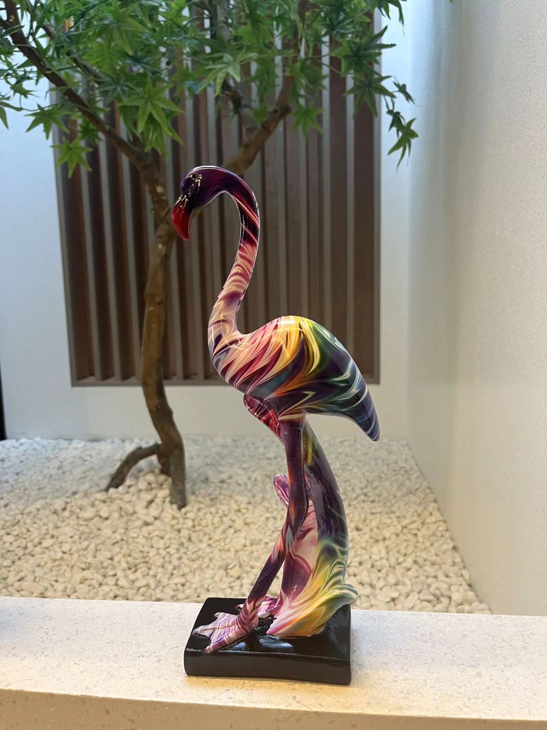 Flamingo resin Colorful heat transfer printing details Picture