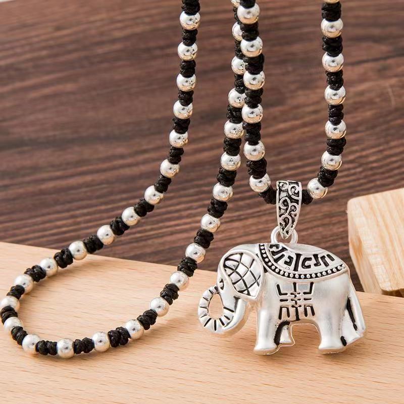 Jingpuli Accessories HY80 Antique Silver Niche Light Luxury Fish Leaping over the Dragon Gate Necklace Long sweater chain details Picture