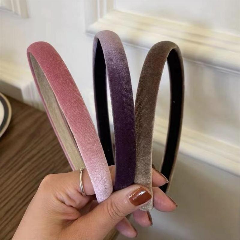High top, retro French style, versatile hair and plush band, women's hair pressing, anti-slip hair tie, headband, wide edge hair clip, hair hole headwear 1 details Picture