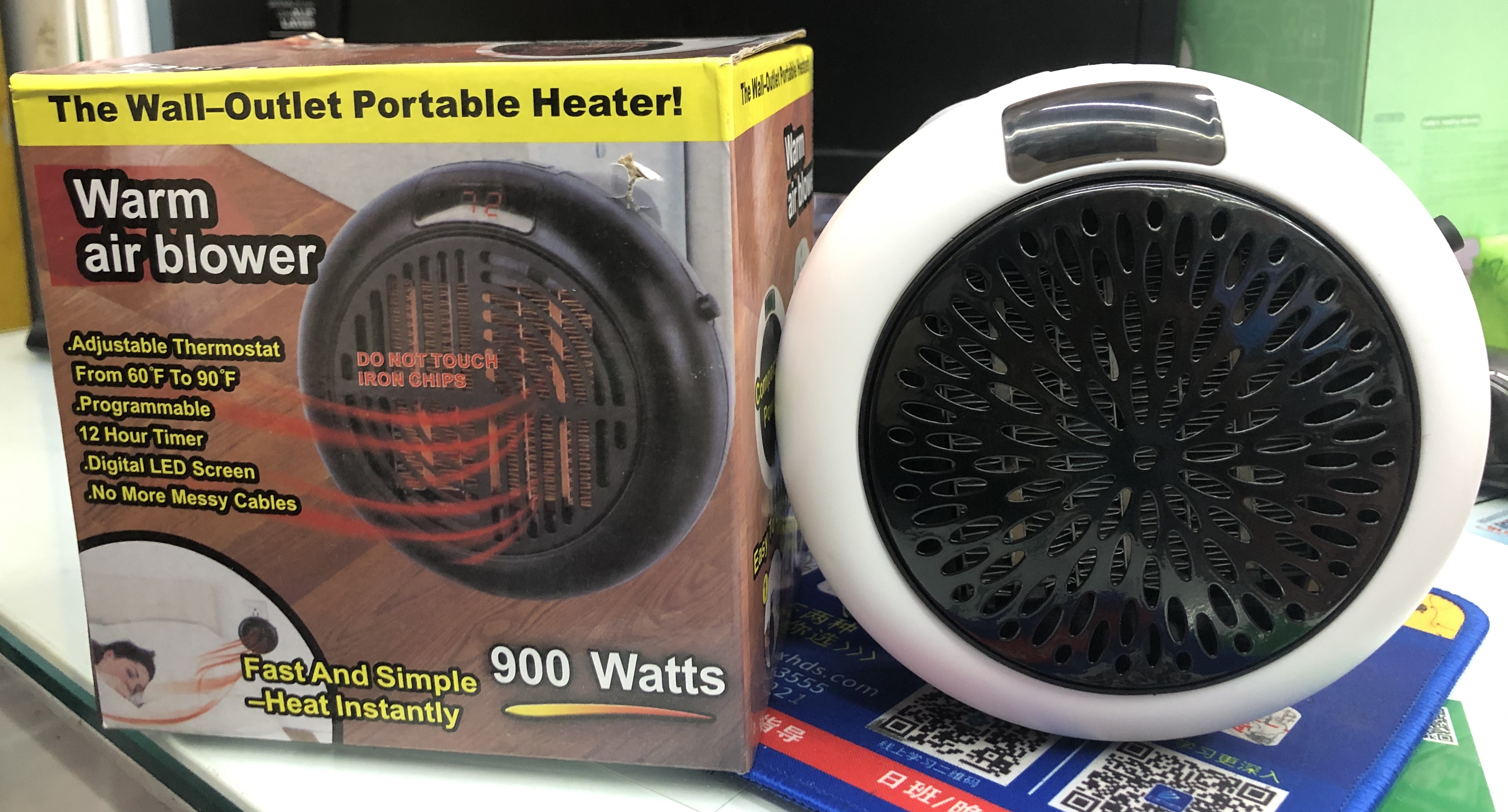 900-watt round warm air blower, small heater, household warm air blower