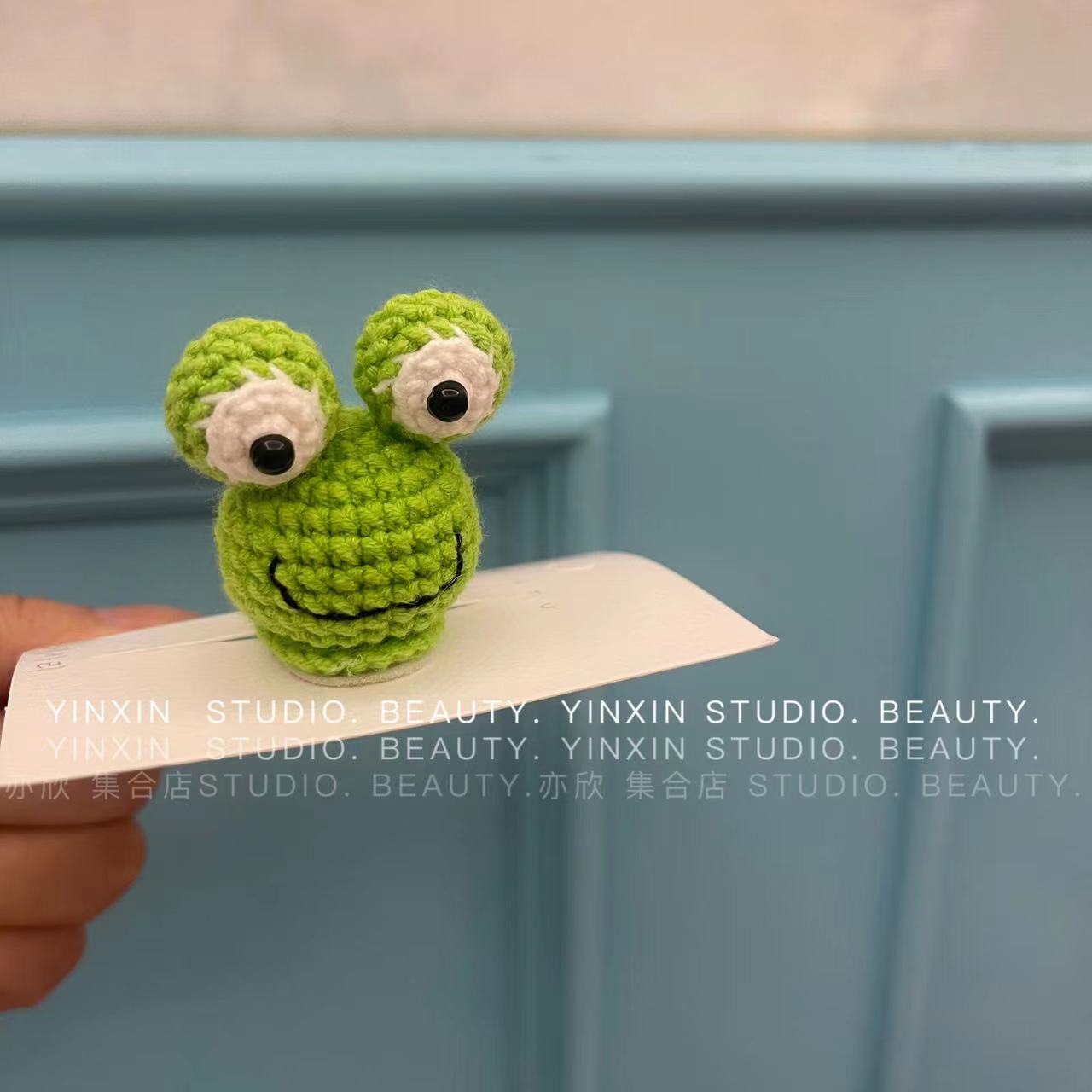 秋季新款针织毛线发夹侧边刘海夹可爱女兔耳朵发卡头饰卡通bb夹子