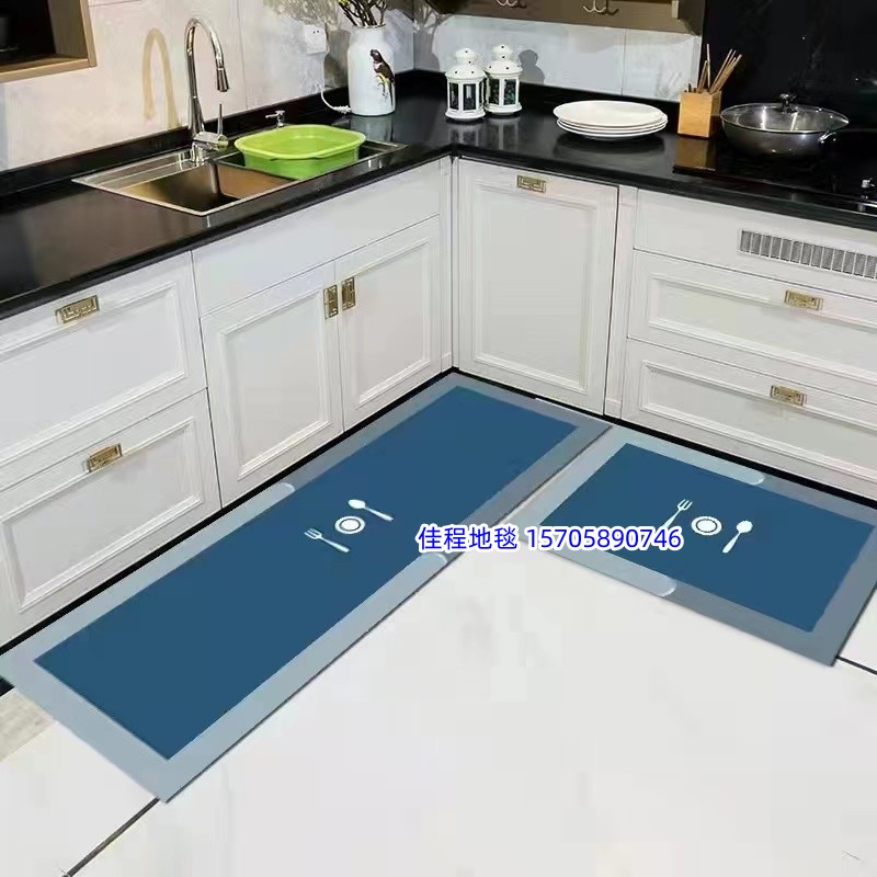 2.5mm thick soft diatom mud printed floor MATS, carpets, kitchen MATS, quick-drying floor MATS, bathroom floor MATS, kitchen anti-slip floor MATS, floor MATS, door MATS, multiple patterns, good product quality, 38*58+38*118 details Picture
