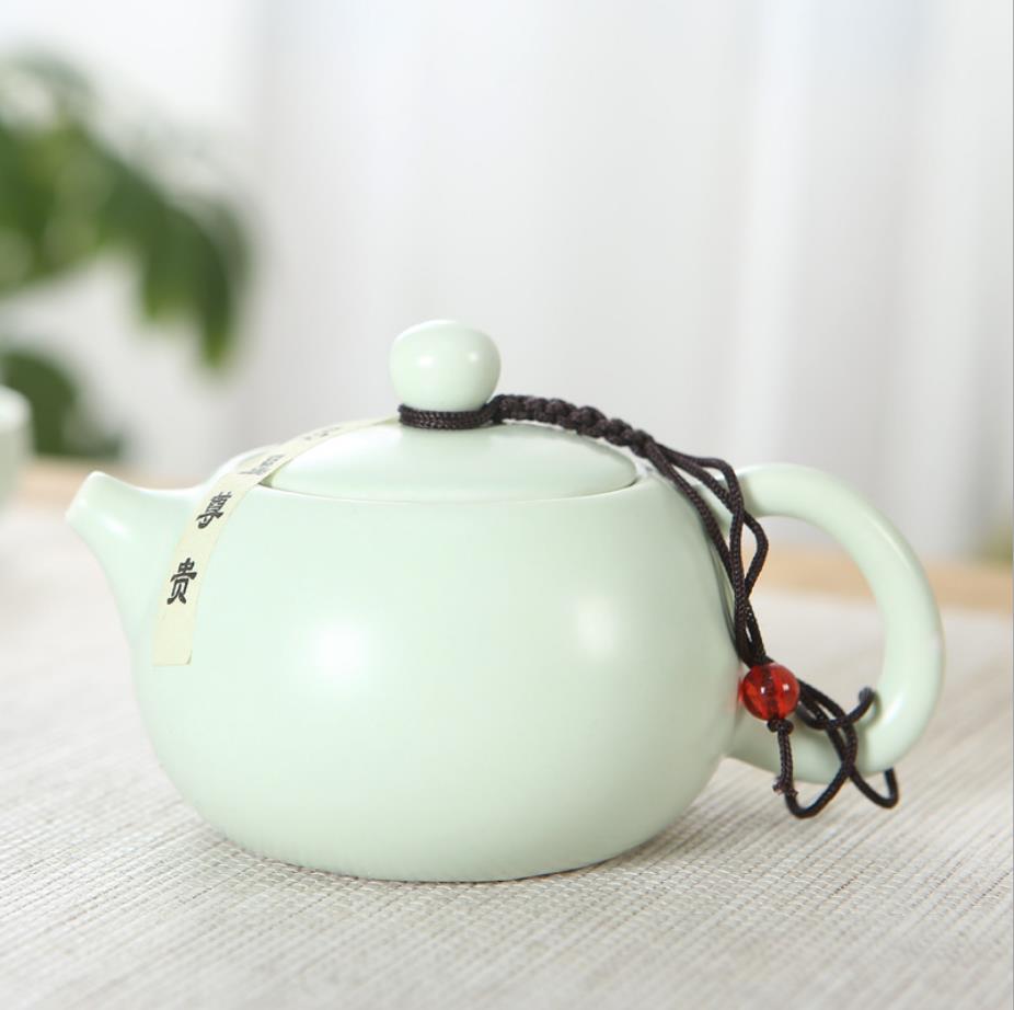 Kun Kun Ceramics Factory Direct Sales of Ding Kiln Travel Kung Fu Tea sets, travel set, one pot, four cups, portable bag with tea canister, customized logo 115 Specification image