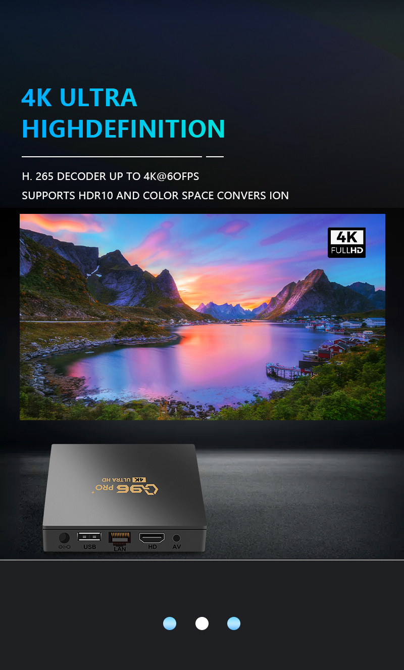 Q96 PRO+安卓10网络电视机顶盒amlogic晶晨4K电视盒子外贸 TV BOX详情图3