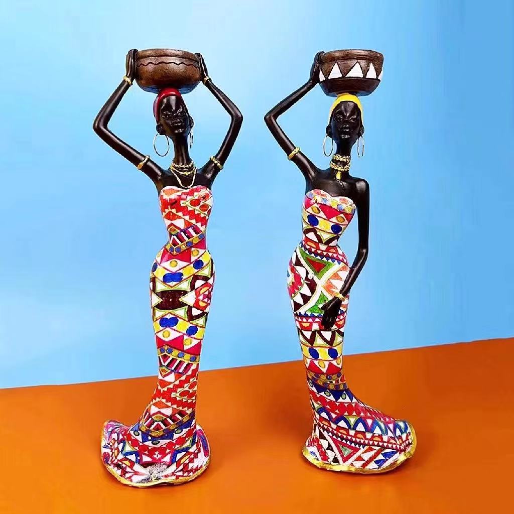 Black beauty candlestick resin craft ornament