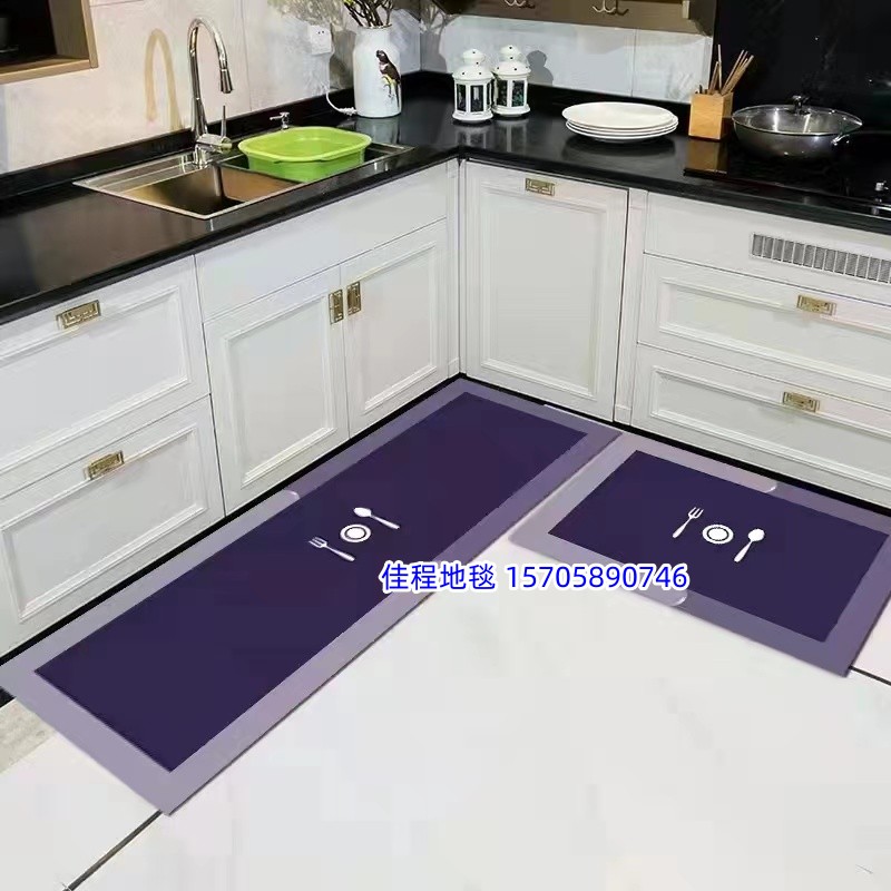 2.5mm thick soft diatom mud printed floor MATS, carpets, kitchen MATS, quick-drying floor MATS, bathroom floor MATS, kitchen anti-slip floor MATS, floor MATS, door MATS, multiple patterns, good product quality, 38*58+38*118 details Picture