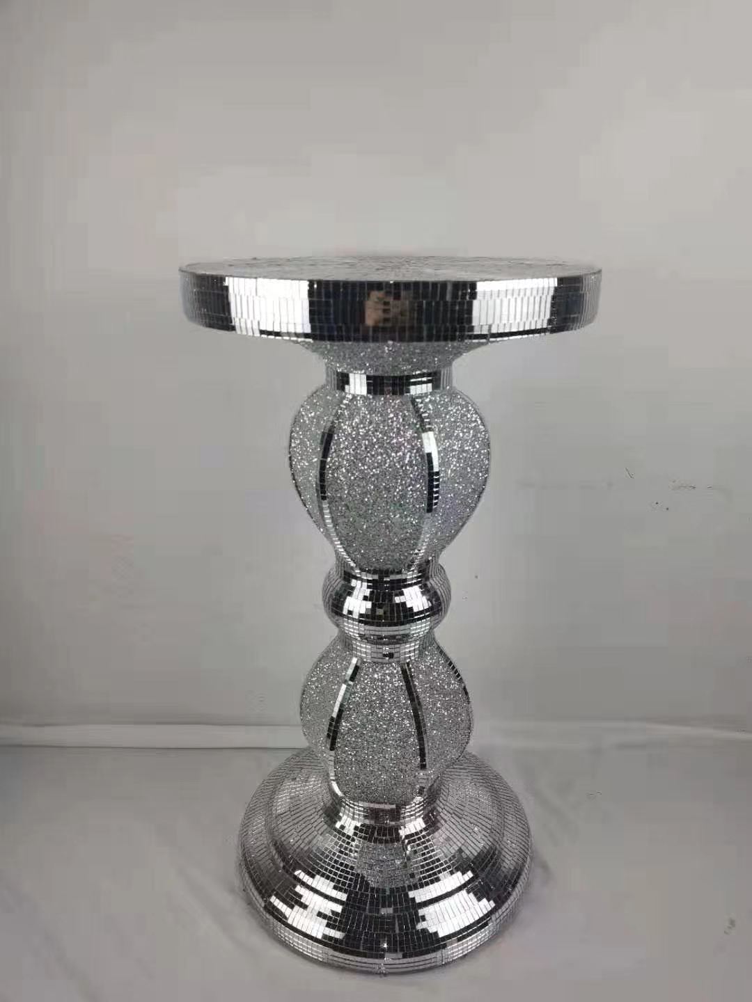 Silver sand platform glass tile vase