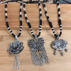 Jingpo Li KL09 jewelry, hidden silver, hand-woven, the latest popular Fish Play Lotus pull-out sweater chain from Daedongmun, South Korea Specification image