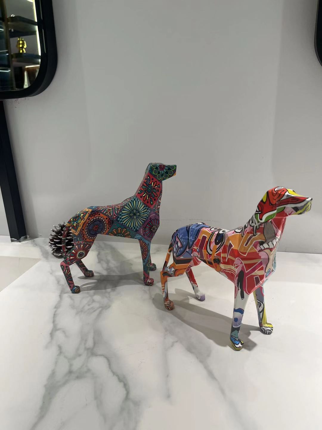 Geometric Dog high-end resin heat transfer printing handicrafts Application Scenario