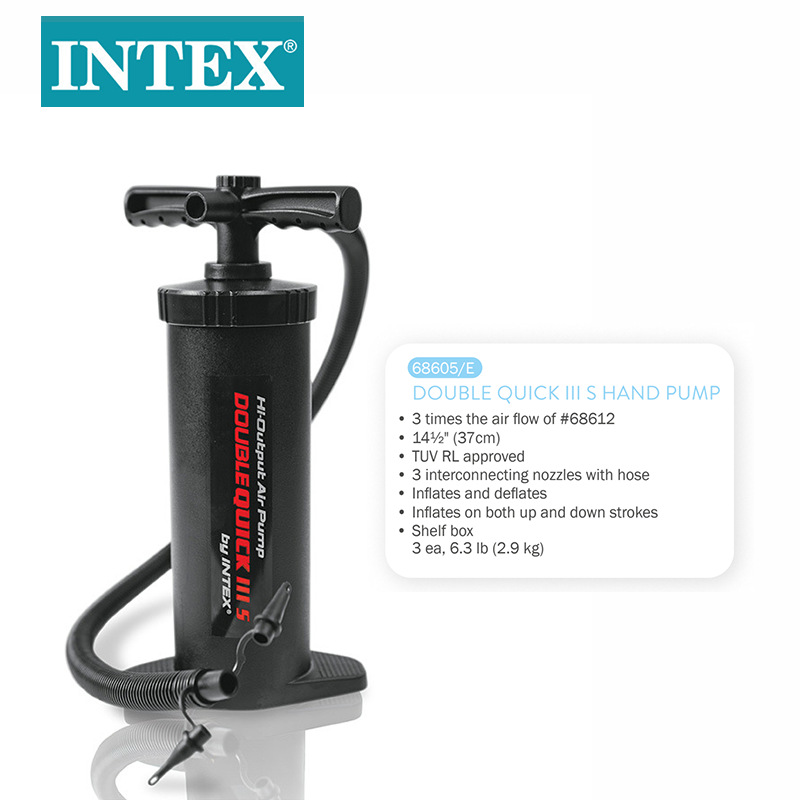 INTEX68605快速手动打气泵气艇床垫充气泵充气玩具打气筒批发