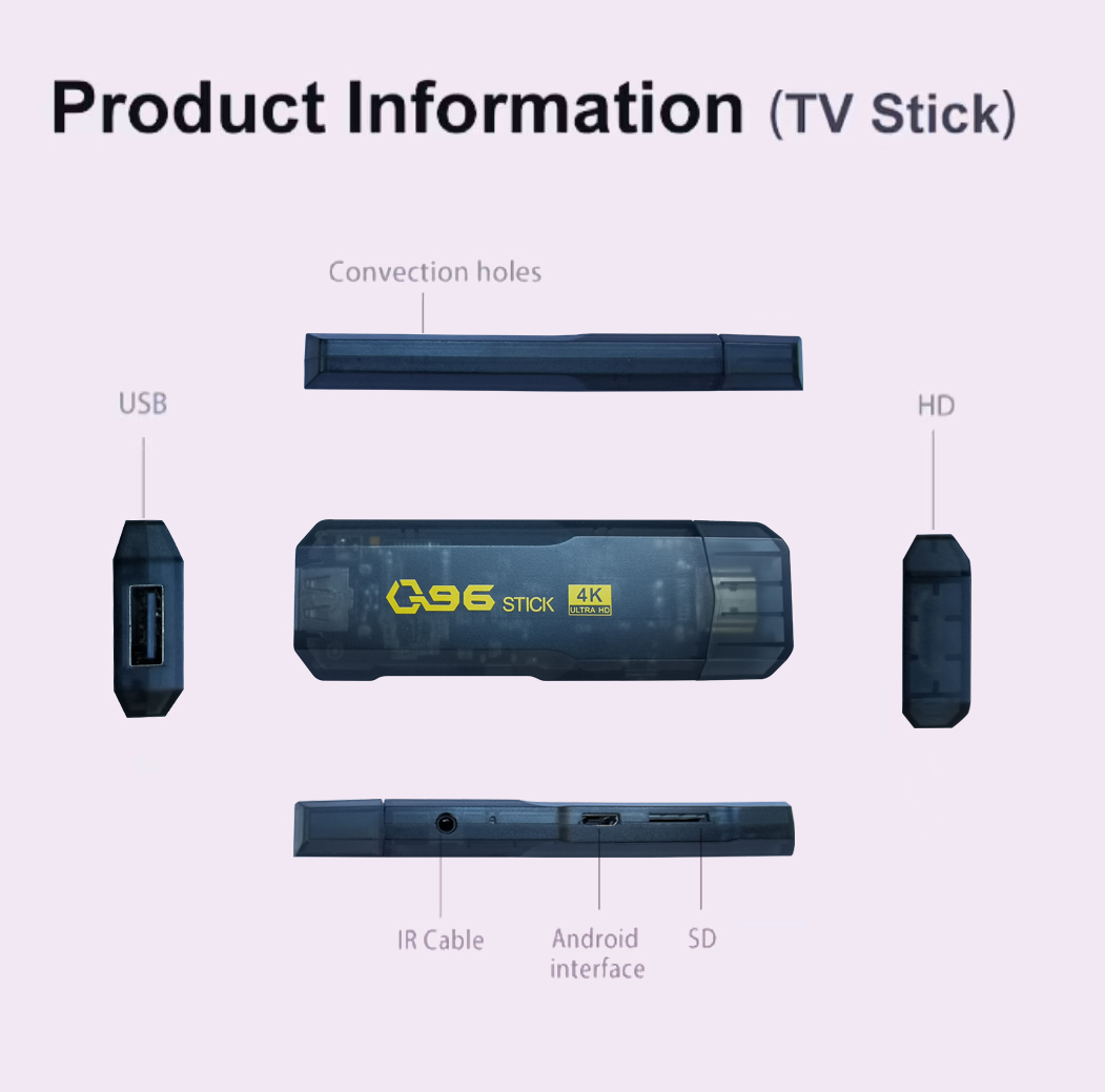 Q96 TVDongle网络电视机顶盒 外贸Tv Stick安卓电视盒子 TV BOX 电视棒单频