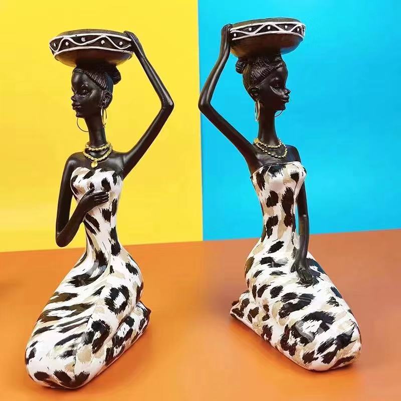Black beauty candlestick resin craft ornament Specification image