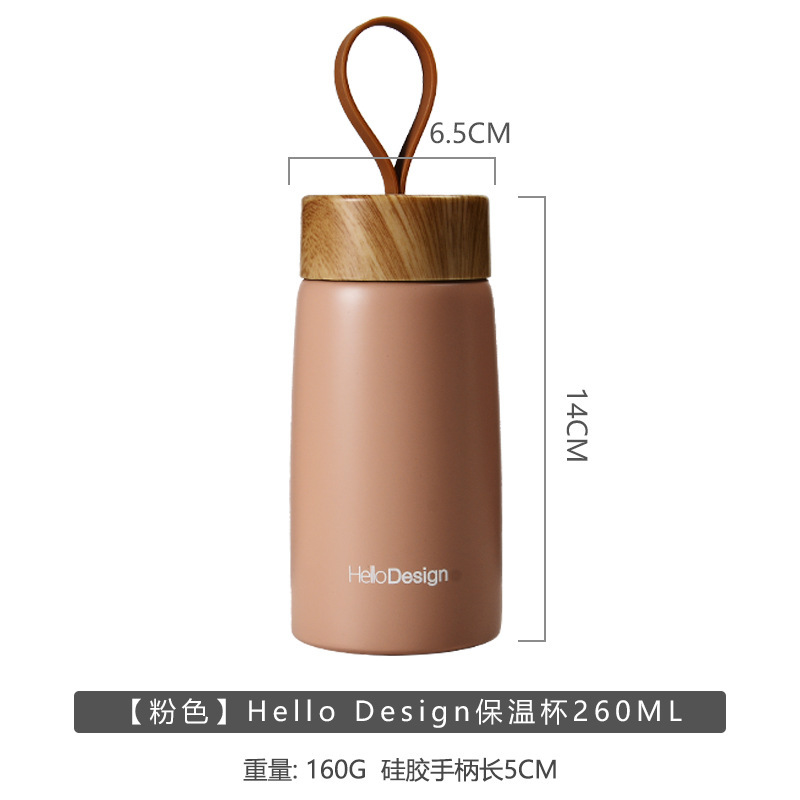 Creativo woodgrain 304 acero inoxidable copa térmica Item Picture