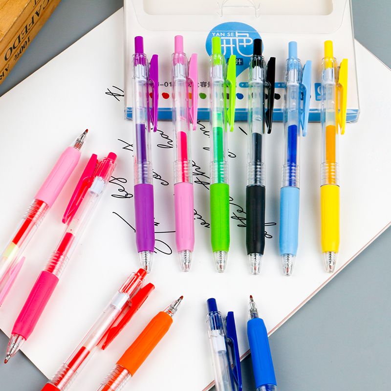 中性笔按动果汁笔学生手账笔创意多颜色水笔少女心做笔记专用大容量中性笔详情图4