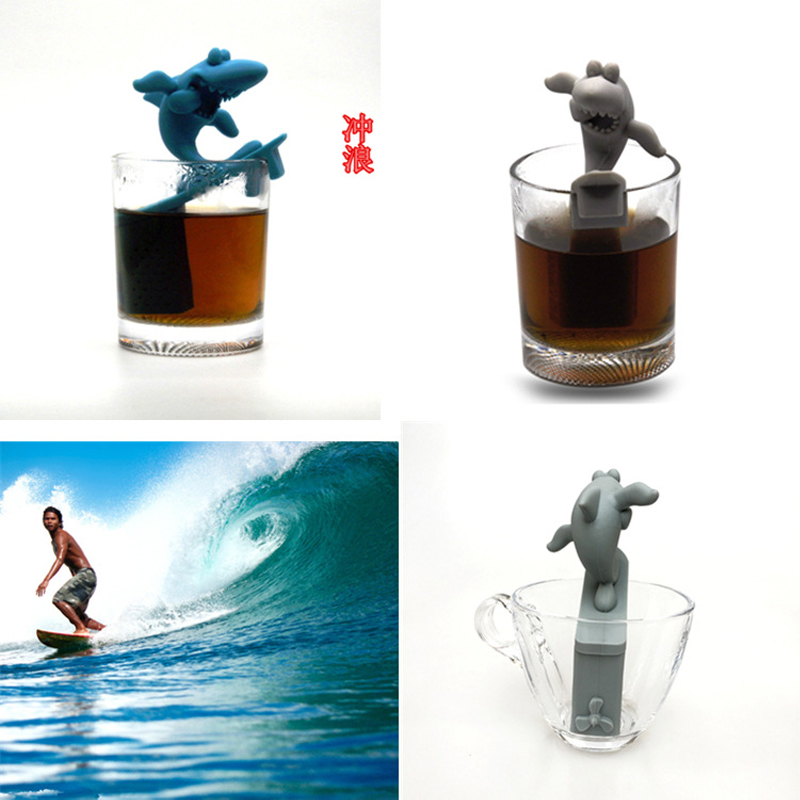 鲨鱼泡茶器/硅胶滤茶器/硅胶咖啡茶包产品图