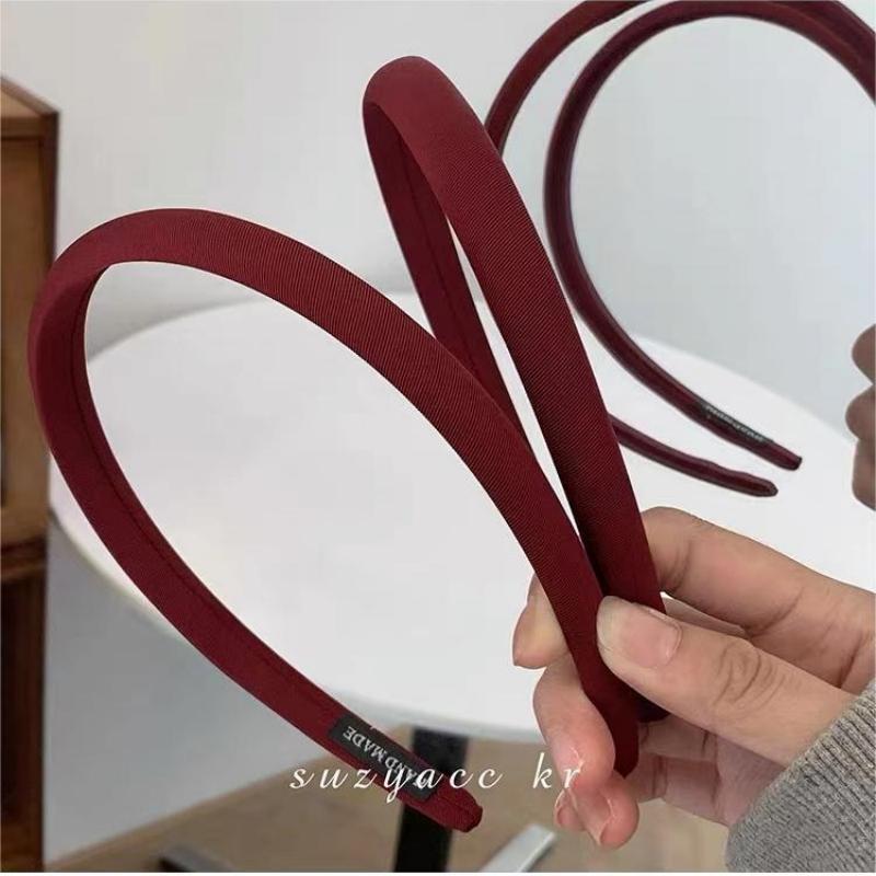 Christmas red fine hairband, women's autumn and winter retro hair pressing and washing head band, hair tie, hair accessory, popular hair clip headwear details Picture