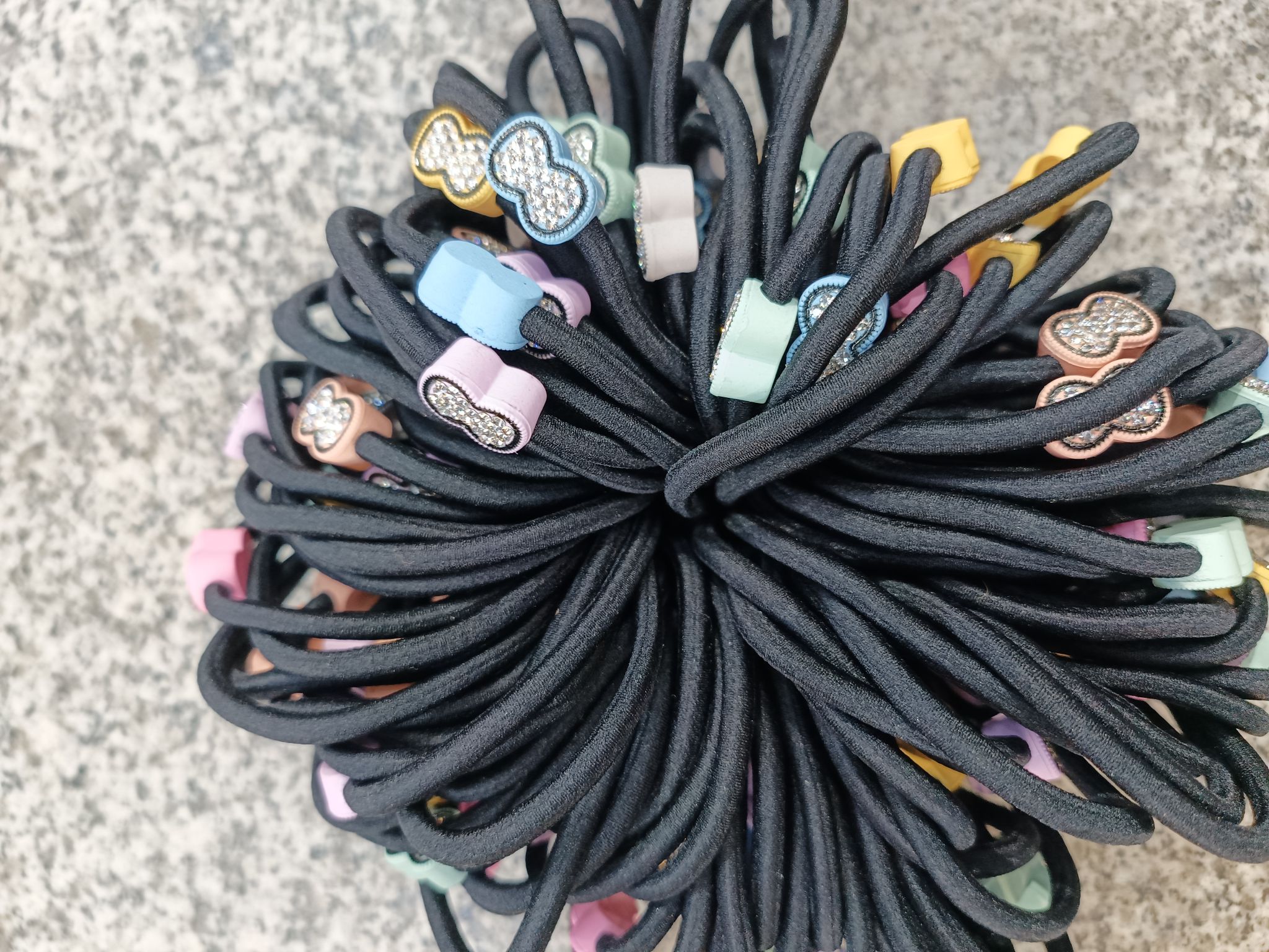 网络水钻皮筋/时代皮筋/3553爆款白底实物图