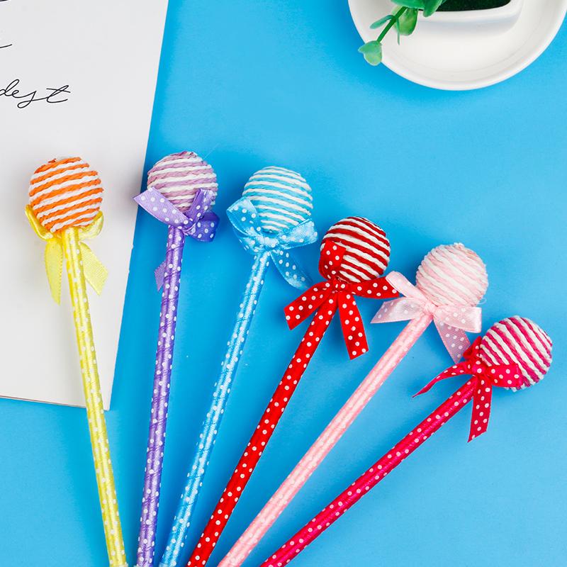 Korean creative stationery, cute bows, student rewards, lollipops, prizes, gifts, gel pens, manufacturer wholesale