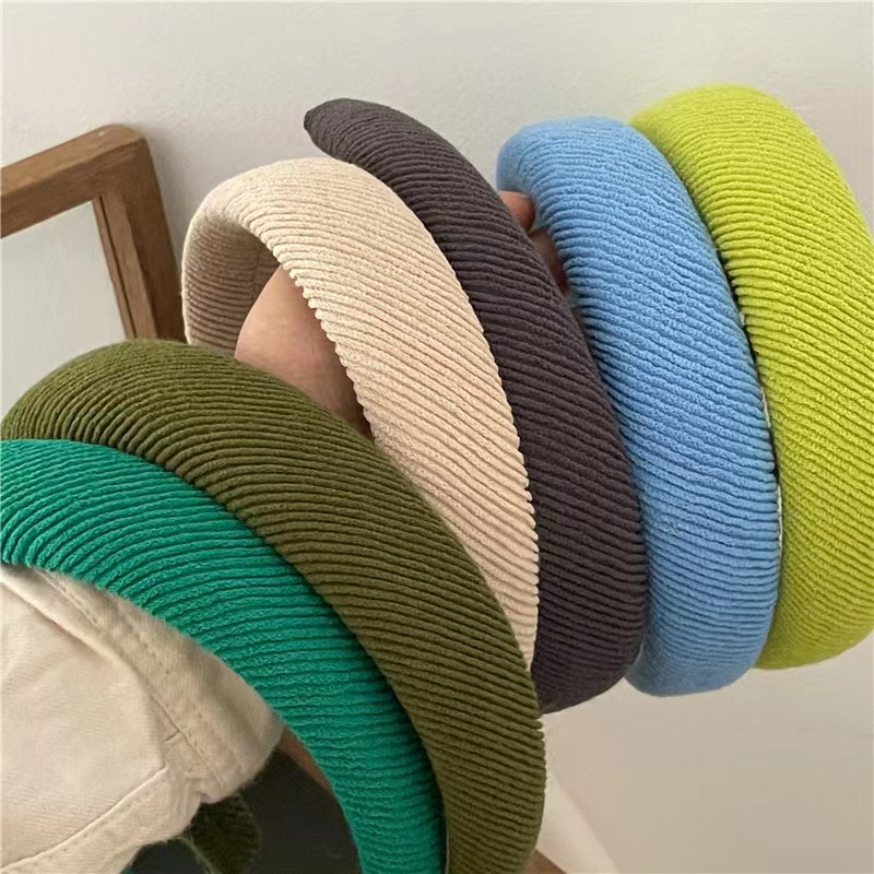 Candy-colored hairbands, sweet and versatile hairpins, fabric sponge headbands, girls' hair accessories, Japanese and Korean autumn and winter headwear 2021 new details Picture